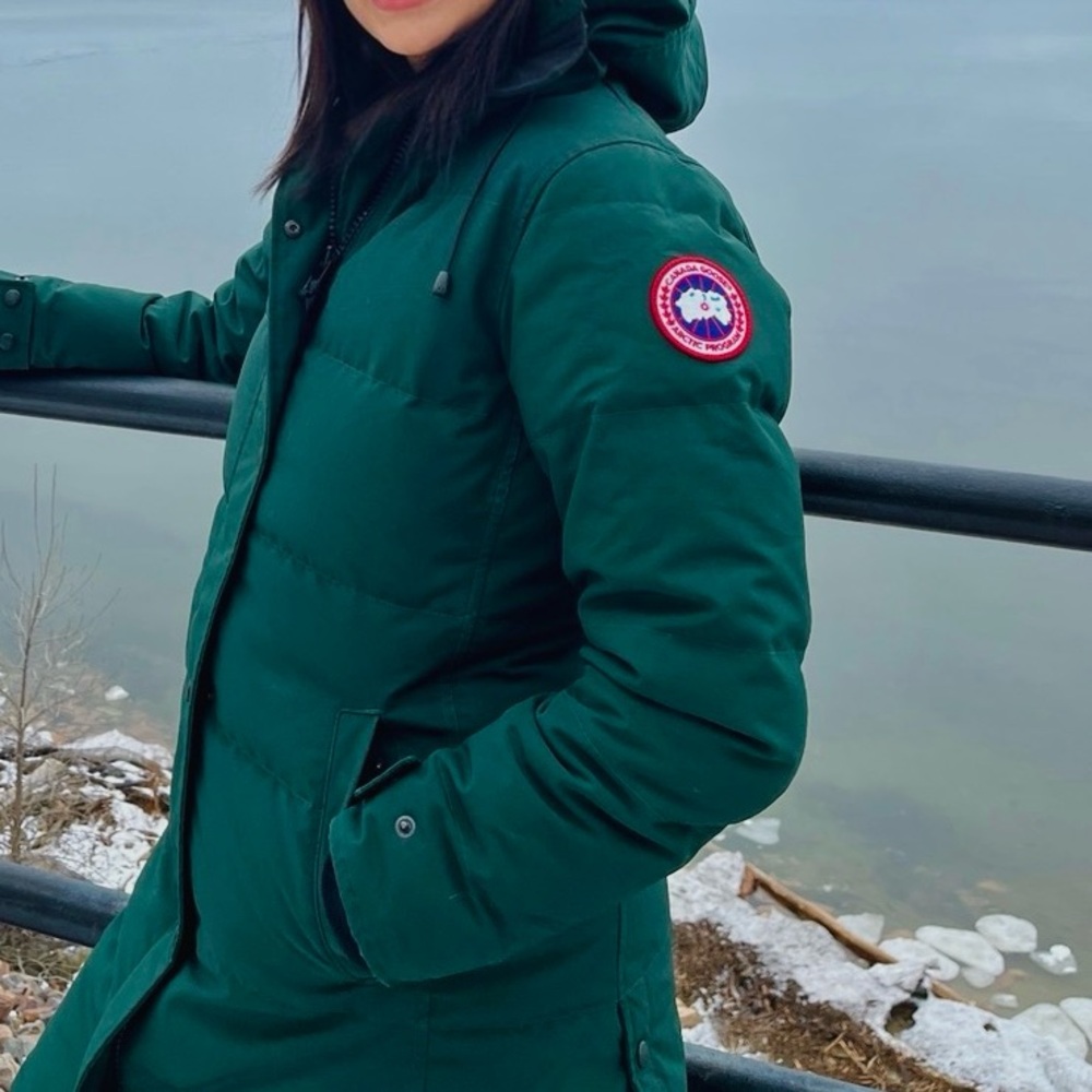Canada Goose Green Puffer Parka with Hood